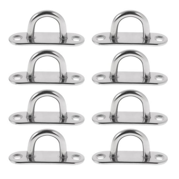 Pack of 8pcs Pad Eye Heavy Duty Oblong Plate Staple Ring Loop for Boat Sail